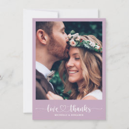 Agradecimiento Tarjeta de fotos de la moderna y elegante boda