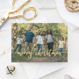 Agradecimiento Tarjeta de fotos de Navidad Rustic Script