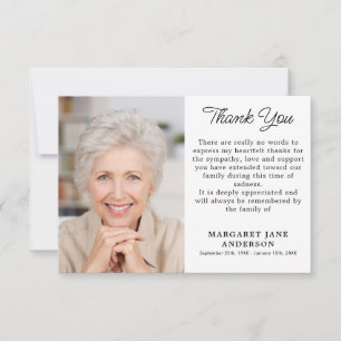 Agradecimiento Tarjeta de Funeral Personalizada con Foto