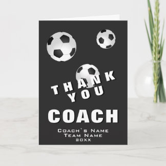Agradecimiento Tarjeta de fútbol Balón de fútbol Gracias entrenad