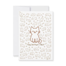 Tarjeta de garabato de gato minimalista | Dibujo d
