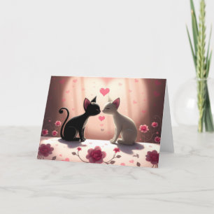 Agradecimiento Tarjeta de gato romántica de San Valentín