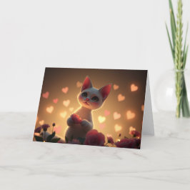 Agradecimiento Tarjeta de gato romántica de San Valentín