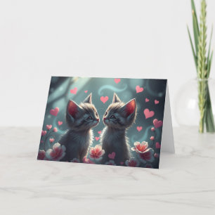 Agradecimiento Tarjeta de gato romántica de San Valentín