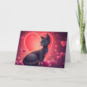 Agradecimiento Tarjeta de gato romántica de San Valentín