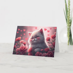 Agradecimiento Tarjeta de gato romántica de San Valentín