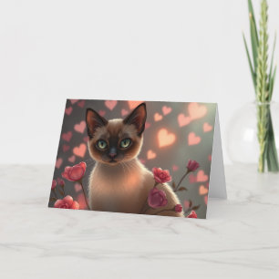 Agradecimiento Tarjeta de gato romántica de San Valentín