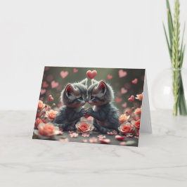 Agradecimiento Tarjeta de gato romántica de San Valentín