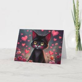 Agradecimiento Tarjeta de gato romántica de San Valentín