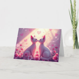 Agradecimiento Tarjeta de gato romántica de San Valentín