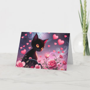 Agradecimiento Tarjeta de gato romántica de San Valentín