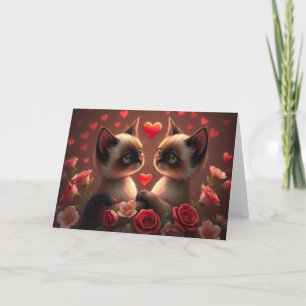 Agradecimiento Tarjeta de gato romántica de San Valentín