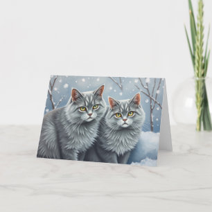 Agradecimiento Tarjeta de gatos festivos