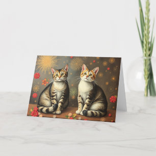 Agradecimiento Tarjeta de gatos festivos