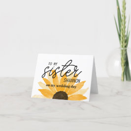 Agradecimiento Tarjeta de girasol personalizada para mi hermana