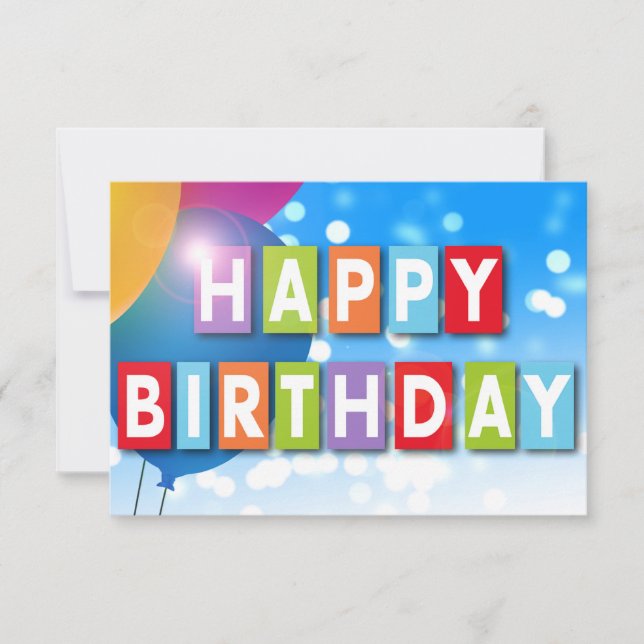 Agradecimiento Tarjeta de globo de cumpleaños feliz (Anverso)