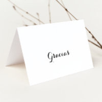 Tarjeta de Gracias Boda plegado moderna de caligra