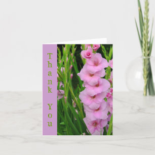 AGRADECIMIENTO TARJETA DE "GRACIAS" DE PINK GLADIOLUS