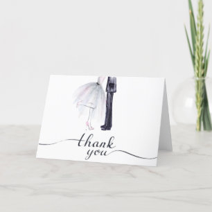 Agradecimiento Tarjeta de "Gracias" para elegante baile de novios