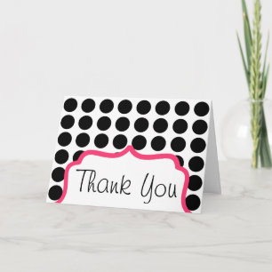 Agradecimiento Tarjeta De Gracias - Punto De Polka Y Rosa
