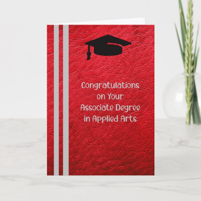 Agradecimiento Tarjeta de grado asociado en artes aplicadas (Anverso)