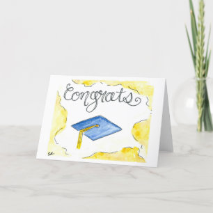 Agradecimiento Tarjeta de graduación de acuarela