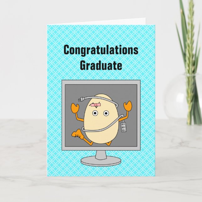 Agradecimiento Tarjeta de graduación de Egghead para ordenador (Anverso)