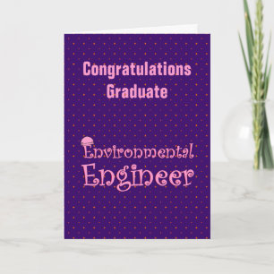 Agradecimiento Tarjeta de graduación de ingeniera ambiental rosa