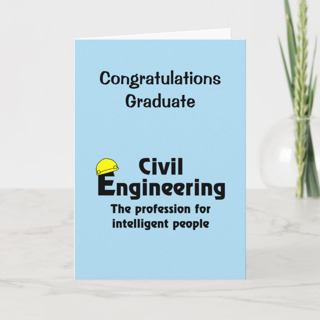Agradecimiento Tarjeta de graduación de ingeniero civil inteligen (Anverso)