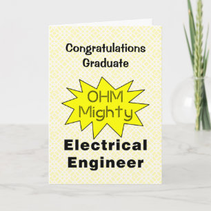 Agradecimiento Tarjeta De Graduación De Ingeniero Eléctrico De Oh
