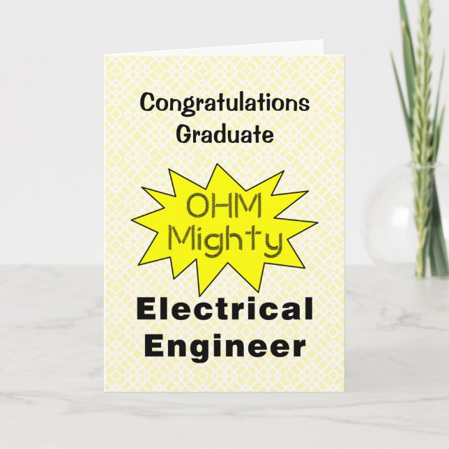 Agradecimiento Tarjeta De Graduación De Ingeniero Eléctrico De Oh (Anverso)