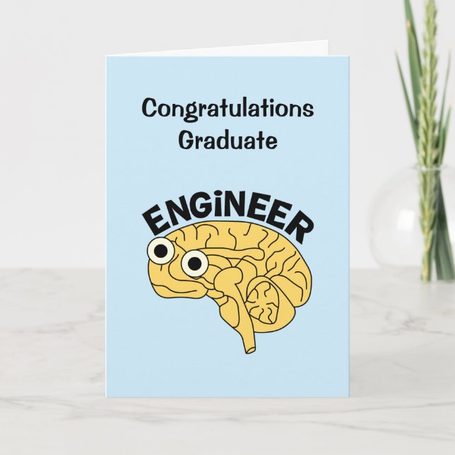 Agradecimiento Tarjeta de graduación de ingeniero inteligente (Anverso)