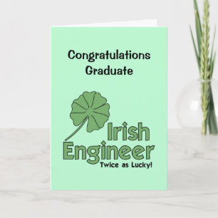 Agradecimiento Tarjeta de graduación de ingeniero irlandés