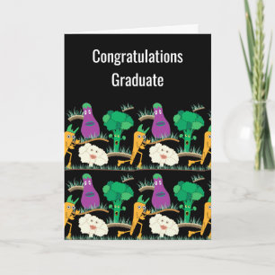 Agradecimiento Tarjeta de graduación de patrón vegetal de jardín