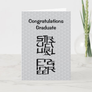 Agradecimiento Tarjeta de graduación de personaje de ingeniero es