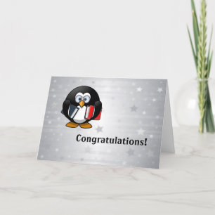 Agradecimiento Tarjeta de graduación de pingüino