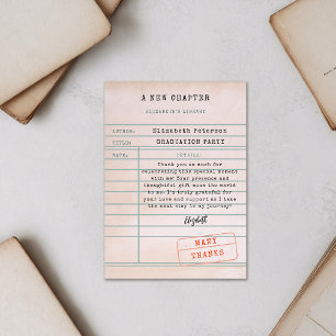 Agradecimiento Tarjeta de Graduación de Tarjeta de Biblioteca Vin