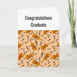 Agradecimiento Tarjeta de graduación de violín