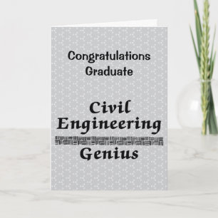 Agradecimiento Tarjeta de graduación del genio de ingeniería civi
