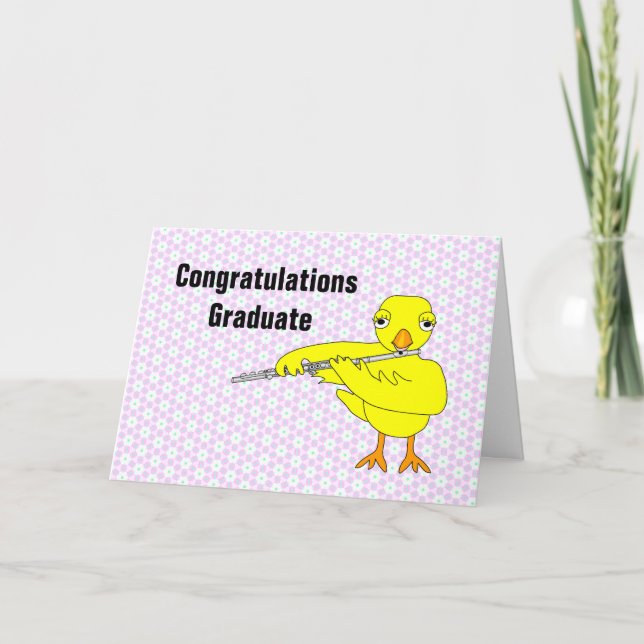 Agradecimiento Tarjeta de graduación Flute Chick (Anverso)