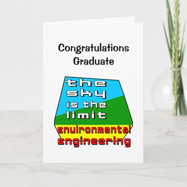 Agradecimiento Tarjeta de graduación límite de ingeniería ambient (Anverso)