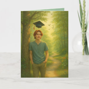 Agradecimiento Tarjeta de graduación plegada personalizado macho