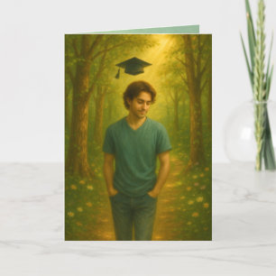 Agradecimiento Tarjeta de graduación plegada personalizado macho