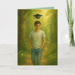Agradecimiento Tarjeta de graduación plegada personalizado macho