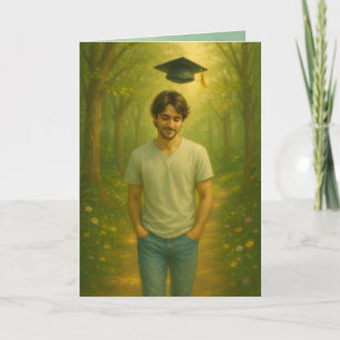 Agradecimiento Tarjeta de graduación plegada personalizado macho