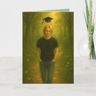 Agradecimiento Tarjeta de graduación plegada personalizado macho