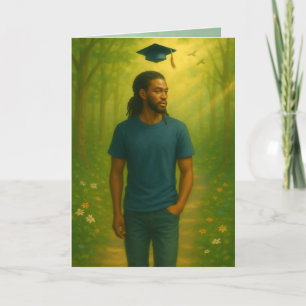 Agradecimiento Tarjeta de graduación plegada personalizado macho