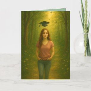 Agradecimiento Tarjeta de graduación plegada personalizado Mujer 