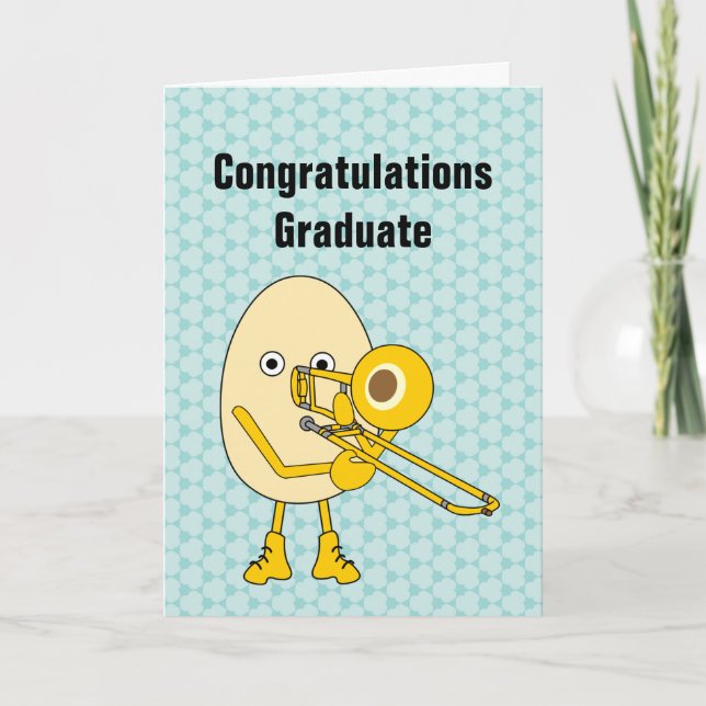 Agradecimiento Tarjeta de graduación Trombone Egghead (Anverso)