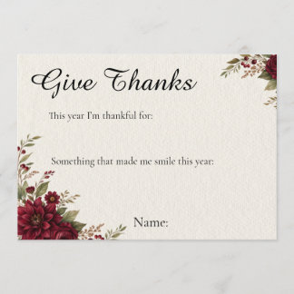 Agradecimiento Tarjeta de gratitud de Acción de Gracias elegante